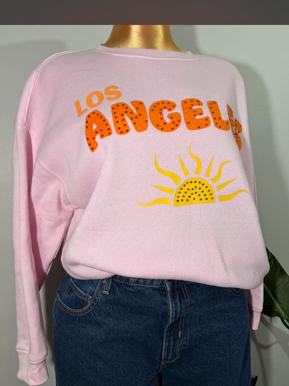 Pink Los Angeles Graphic Pullover Sweatshirt